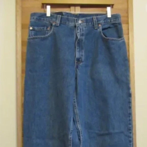 NWT Mens Levis 570 Red Tab Baggy Leg Blue Jeans Size 34x34 34/34 Levi's vintage - Picture 5 of 11